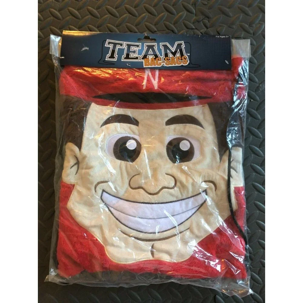 Team Bac-Sacs‎ Nebraska Cornhuskers Herbie Husker Plush Drawstring Bag Red NWT